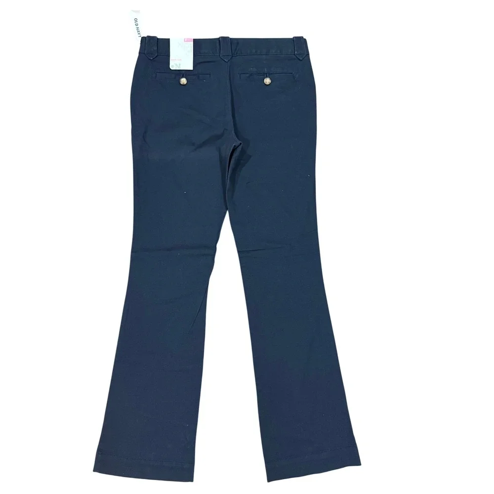 Old Navy Girls Navy Blue Boot-Cut Stretch Chino Pants Size 12 Plus NWT